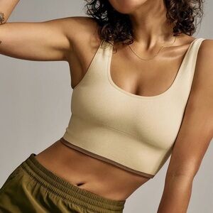 Outdoor Voices Seamlessrib Longline Bra In Burlap